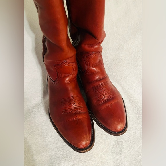 Frye Leather Vintage Oxblood Western Boots - Picture 3 of 8